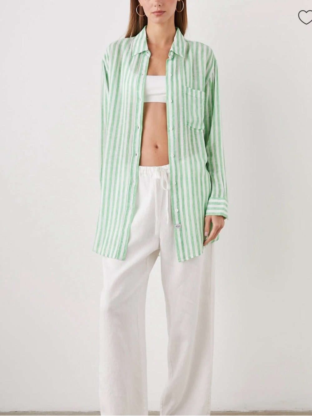 Rails Jaylin Shirt in Cayman Green Stripe